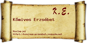 Kőmives Erzsébet névjegykártya